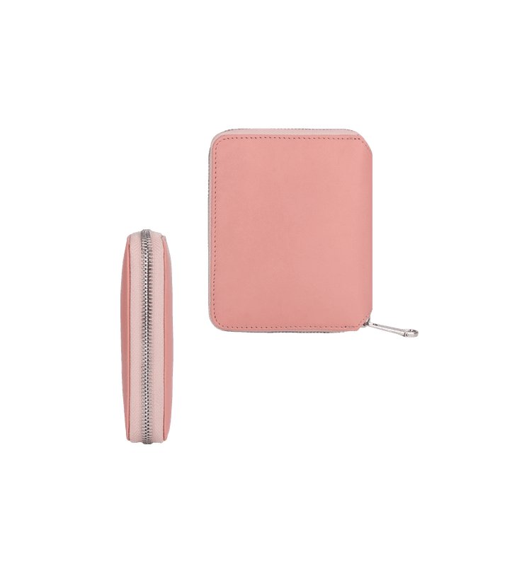 Zia Collection Genuine Leather Bi-Fold Zip Coin Pocket for Women's