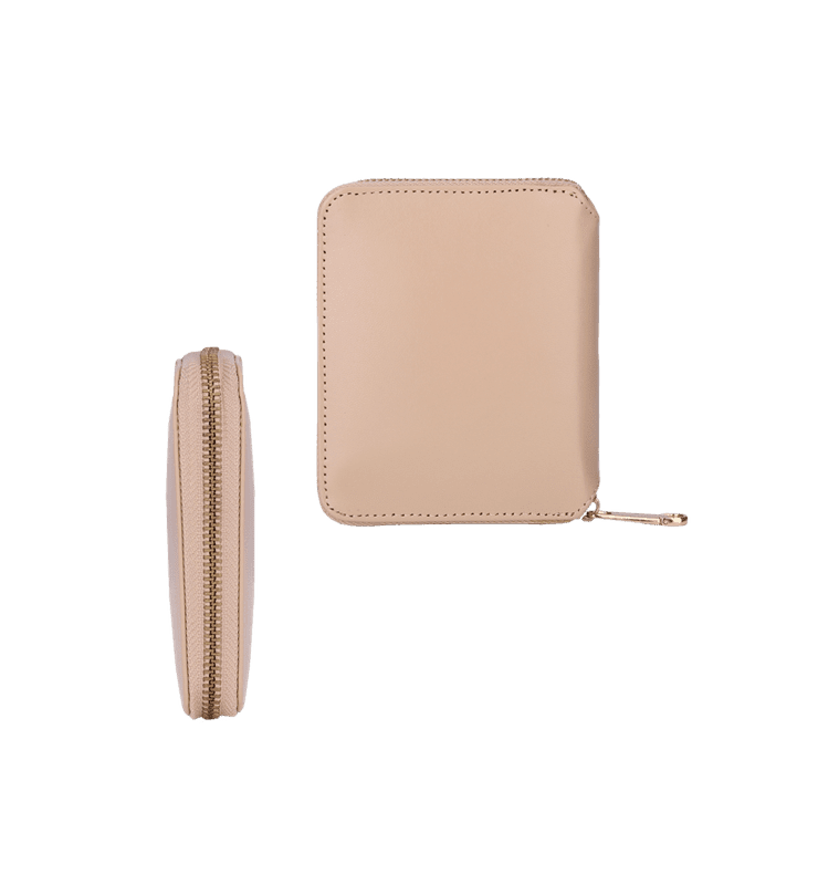Zia Collection Genuine Leather Bi-Fold Zip Coin Pocket for Women's