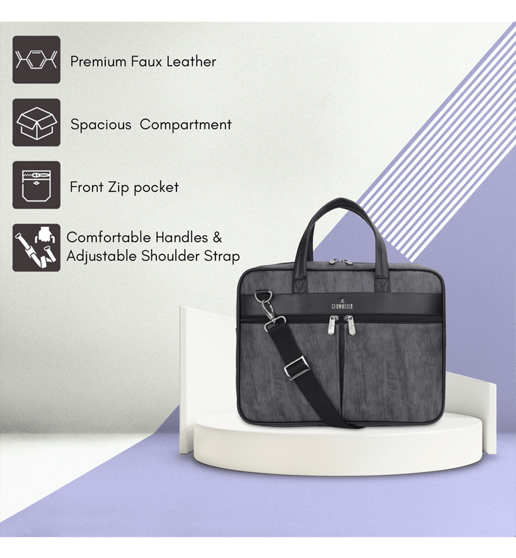 Isaac Series Faux Leather 15.6 inch Laptop Bag