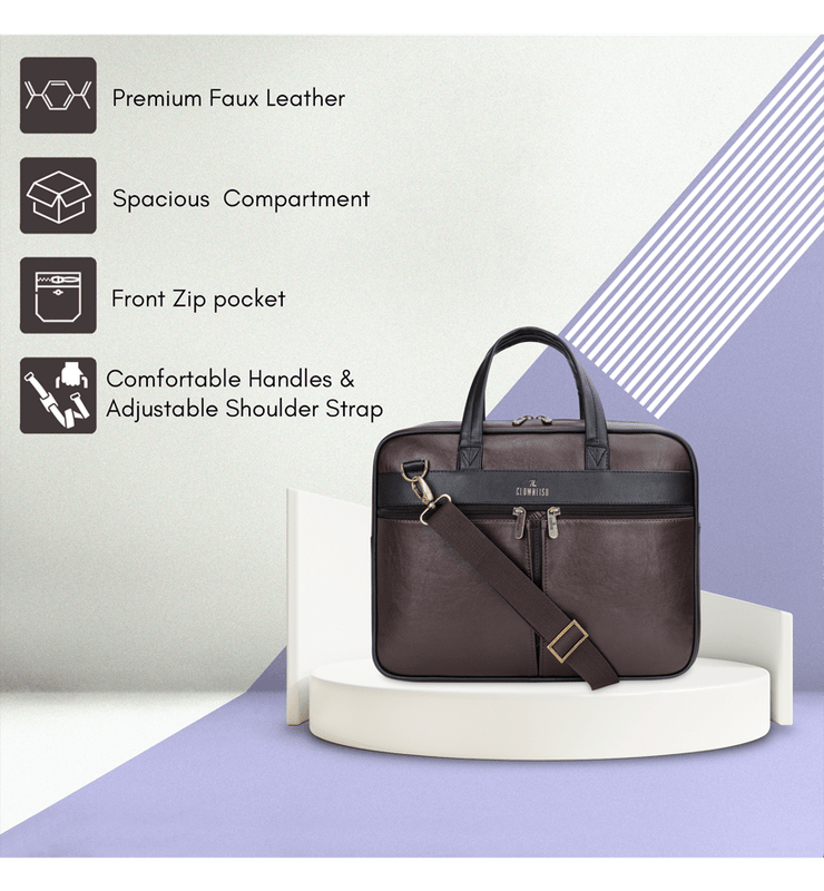 Isaac Series Faux Leather 15.6 inch Laptop Bag